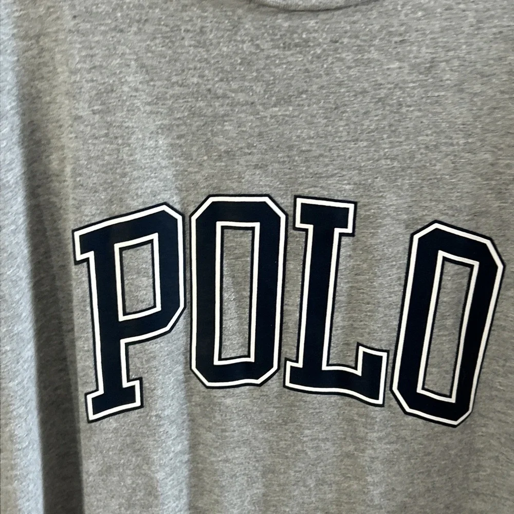 Mens Polo Ralph Lauren Spell Out Polo T Shirt Logo Causal Crew Neck Gray Sz 4XLT